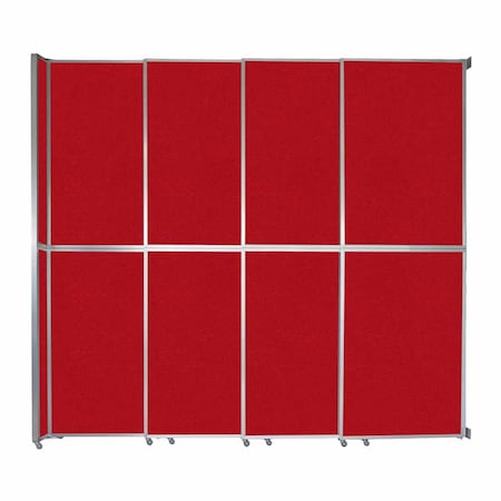 Versare Operable Wall Sliding Room Divider 12'8" x 12'3" Red Fabric 1072427-2